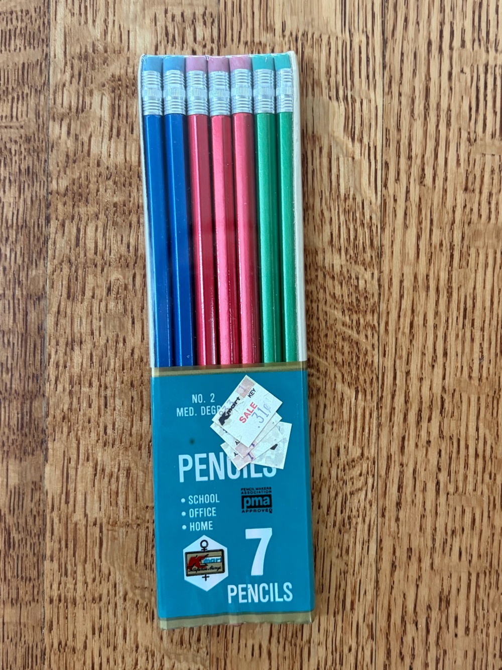 New Old Stock Vintage Kmart No 2 Medium Degree Standard Graphite Pencils 7 Pack